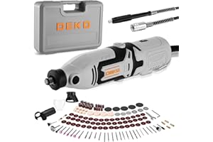 Kit di utensile multifunzione 170W: DEKOPRO 126pc Kit Multiuso per DIY, Mini trapano elettrico per legno/metallo - con albero flessibile per rettifica, incisione, lucidatura, pulizia (Grigio)