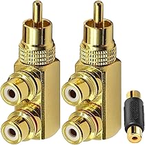 RCA Phono 1 Maschio-2 Femmina Adattatore Per Connettore Splitter Audio - Foto 4