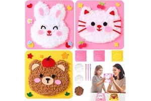 Jadyon 3PCS DIY Embroidery Doll Set, Cartoon Animal Sewing Craft Kit, Embroidery kit for Kids, Embroidery Doll Craft kit for Kids DIY Embroidery & Sewing Craft Kit for Children Aged 4-12