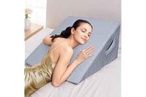 ‎INFANZIA INFANZIA Vielseitig Keilkissen für Bett und Sofa-Hochdichteschaum Lesekissen-Ergonomischer Bettkeil für Reflux Schlafapnoe, Bücherkissen für Beinhochlagerung, Perfekt Rückenkissen beim Lesen (Grau)
