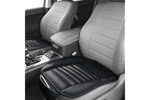 Tirol Car Seat Cushion Driver Leather Pad Front Anti-Slip Black Protector PU Auto Universal for Home Car Seats Office Desk Chairs - 1Pack