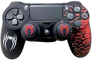Silicone Controller Cover Compatible with PS4 – Anti-Slip Protective Grip Skin with Thumbstick Caps – Soft Gamepad Case for PlayStation 4 Controller (spider)