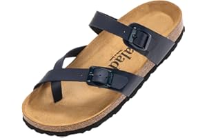 Palado Pantoletten Damen Cres Lack – bequeme Sandalen Made in Spain - Hausschuhe mit dampfendem Kork-Fußbett - modische Sommerschuhe