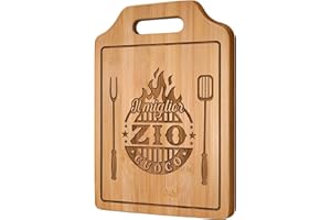 Giftasy Regalo Zio, Regalo Zio Compleanno - Tagliere in Bambù Inciso, Regali per Uomo Originali, Regali per Zio Cucina Utili, Idee Regalo Zio Natale