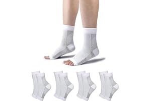 TOMILIOLD 4 Paar Kompressionssocken Damen Herren Sprunggelenkbandage Knöchelbandage Achillessehne Bandage Fußgelenk Orthopädische Kompressionssocken Fußbandage