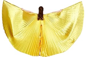 MUNAFIE Alas de Isis unisex para adultos, para danza del vientre, capa con bastones, Halloween, danza del vientre, disfraz para mujer, para carnaval, cosplay, danza