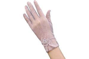 EXCHIC MUJER GUANTES Y MANOPLAS ENCAJE PROTECCIÓN UV DE RESPIRANTES CORTO GUANTES EXCHIC