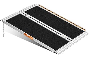 FACHNUO TOOL Rampe pour Fauteuil Roulant 91 cm, 362KG, en Aluminium Pliable Usage Intensif avec Charnières Antidérapantes pour Scooters, Escaliers, Véhicules, Chariots et Poussettes