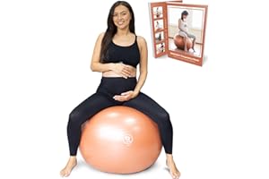 BABYGO Ballon d'exercice Enceinte Ball Bureau Enceinte Yoga Pezziball | Comprenant Un Livre de Grossesse pour l'accouchement et la Remise en Forme