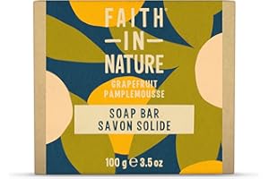 Faith In Nature, Savon Mains Naturel au Pamplemousse Faith In Nature, Vegan & Cruelty Free, Sans Parabènes & SLES, 100g