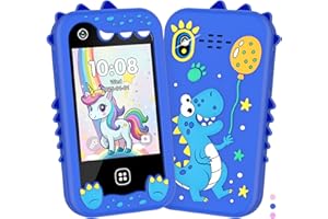 UCANI Kids Smart Phone Toys, 4 5 6 7 8 Year Old Boys Girls Christmas Birthday Gifts for Kids, Phones Toys with Dual Camera, Games, Music Touchscreen Toddler Learning Toys, Travel Toy, 8G SD Card Blue