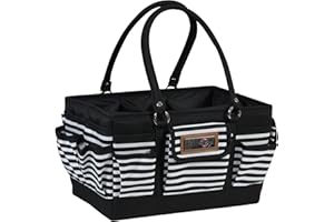 Everything Mary Black/White Stripe Deluxe Store/Tote Caddy-Collapsible-EVM12776-2
