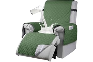 RAPRAP Waterproof Recliner Chair Covers with 6 Side Pockets, 1 Seats Recliner Cover with Adjustable Tightening Straps, Non-slip Recliner Chair Protection Armchairs Cover for Pets, Kids