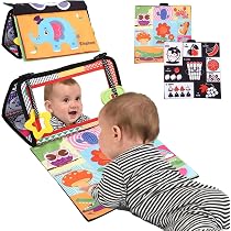 Miroir D'éveil Montessori Bébé 0-18 Mois - Jouet Sensoriel Pliable Avec Livre Coloré