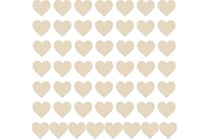 LINAERSHAO Holzherzen Deko,Mini Wooden Hearts,Holzherzen,Verschönerungen Holzscheiben Deko zum Basteln,für Hochzeits-Deko DIY Handwerk Verzierungen Tischdeko(50 Stück)