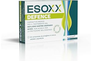 Esoxx Defence, Dispositivo Medico con Azione Tipo Meccanico, Utile per Ridurre Rapidamente i Sintomi da Reflusso Gastro Esofageo e da Iperacidità, 20 Compresse da Sciogliere in Bocca, Aroma Liquirizia