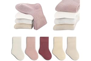 QIYIENDIAN Calzini in cotone morbido 5 paia di calzini elastici colori solidi bambini Ragazzi Ragazze