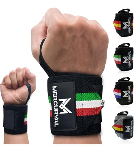 Polsini Myfitsport67 Per Palestra - Fasce Elastiche Con Laccio Per Pollice, Ideali Per Sollevamento Pesi E Crossfit (Nero) - Foto 3