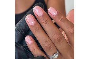 Ceboic 24 szt. francuskich sztucznych paznokci krótkie paznokcie czysty kolor, akryl, pełne krycie, sztuczne paznokcie, naturalne sztuczne paznokcie dla kobiet i dziewcząt, do samodzielnego manicure