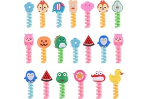 Astaron 20 pièces Protecteurs de Câble Cartoon, Protecteurs de Fil de Câble Flexible en Silicone pour la Plupart des Lignes de Données de Téléphone Portable Accessoire de Téléphone (style aléatoire)