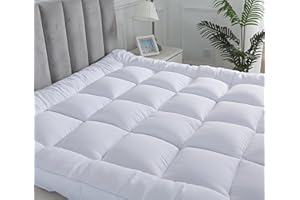 ARLINENS Hotel Quality Box Stitched Microfibre Mattress Topper 5cm Super soft Heavy Fill Orthopaedic Anti Allergy Quilted Mattress Topper (Double,137Cm X190cm)