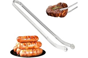 QURYGIN Pinces À Barbecue - Pince Cuisine Professionnel, Pince Barbecue En Acier Inoxydable, Pince De Cuisine Résistant À La Chaleur, Pince À Retourner Les Saucisses, Pinces À Grillades 38×5cm