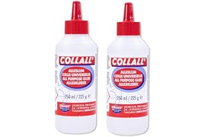 JUSTARTSCRAFTS 2 Pack All Purpose Glue-Prefect for Arts, Crafts & DIY-Transparent, Fast Drying & Strong Bond-Adults & Kids Use-for Paper, Card, Cork, Wood, Glass, Ceramics, Leather, Felt & More