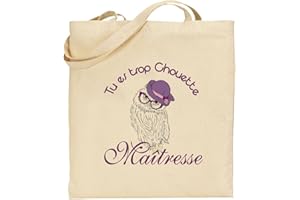 GRAVURE EVENTS Sac Tote bag - Cadeau pour Maîtresse - Cadeau pour la maîtresse de votre enfant, pour Noël, Anniversaire, Fin d'année scolaire, Remerciement, pour remercier la mâtresse de votre enfant (sac 1)