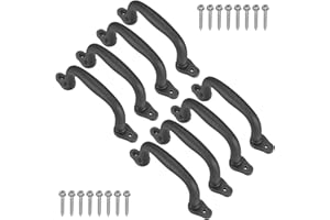 Dolibest 8pcs Poignées de Sécurité, 18cm Solides Poignées de Main pour Grimper sur Le Cadre de Jeu/la Balançoire/Maison de Jeu/Les Barres de Singe d'intérieur/d'extérieur et Les Accessoires, Noir