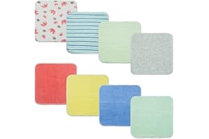 Pfimigh Baby Terry Waschlappen, Baumwoll-Babytücher, 8er Geschenkset für Neugeborene
