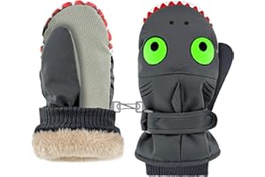 ‎BIBYKIVN Bibykivn kinderhandschuhe, Winterhandschuhe, Dinosaurier Kinder Warme, Winddicht Wasserdicht Fäustlinge, Skihandschuhe für 2~5 Jahre Jungen/Mädchen, Winterhandschuhe für Snowboard Skifahren