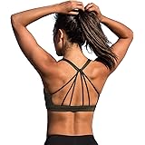 icyzone Damen Yoga Sport-BH mit Gepolstert - Atmungsaktiv Ohne Bügel Sports Bra, Stappy Fitness Gym BH