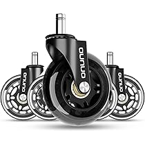 Set 5 Ruote Per Sedia Ufficio EGC 11mm X 60mm - Gommate Silenziose Per Pavimenti Duri | Made In Italy - Foto 4