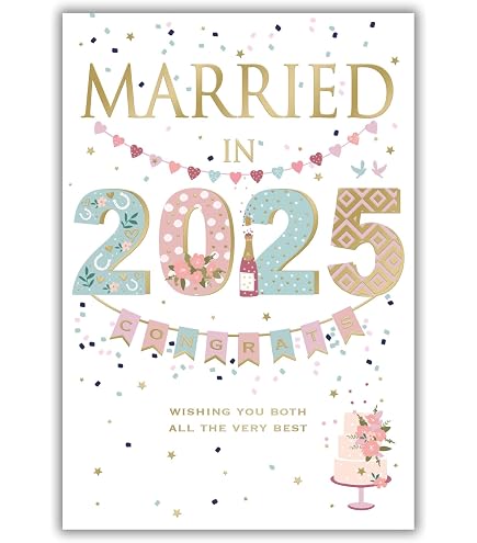 Tracks Publishing Hochzeitskarte – Brautpaar Springend Mit Silberfolie, 160x160 Mm, Umweltfreundlich, UK