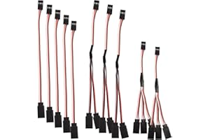 MEIRIYFA 3-Pin JR Servo Verlängerungskabel Stecker auf 2/3 Buchse Y Connetor Splitter Flugzeugmodell Verlängerungskabel Kabel für RC Flugzeug JR Servo Zubehör 3 Größen – (10 Stück)