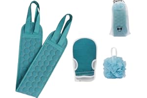 XOPOZON Damen Peelinghandschuh duschschwamm rückenschrubber 3er-Set, Reinigt Porentief für Körper & Gesicht exfoliating gloves-Set