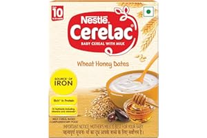 Nestle Cerelac Baby Cereal with Milk , Wheat Honey Dates , From 10 to 24 Months , Stage 3, Source of Iron & Protein , 300g