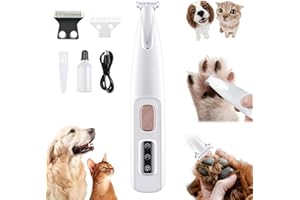 VIMAZ Dog Paw Trimmer, 3 in 1 Electric Doggy Kings Trimmers Rechargeable Waterproof with Led Light, 2025 New Low Noise Pet Trimmer for Paws Eyes Ears Face Rump
