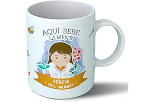 Planetacase - Taza biologa - Regalo Original - Cerámica 330 mL - Taza Desayuno Apta para Microondas y Lavavajillas - biologos biologia - Resistente a Lavados