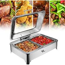 Vassoio Scaldavivande Elettrico Per Buffet - Vetro Temperato - Regolazione Temperatura 65-120°C - Dimensioni 27x27 Cm - Per Feste E Ristoranti