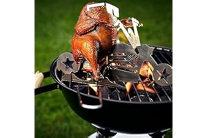 Taozoey Supporto Portatile per Pollo per Birra, Supporto Pollo Barbecue, Supporto Beer Can Chicken, Porta Pollo BBQ Moto, in Acciaio Inox, per Campeggio Famiglie con Barbecue Allaperto