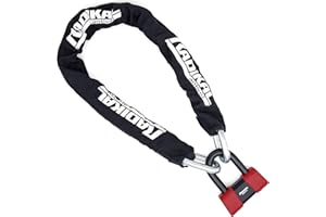 RADIKAL RK75150 Cadena Candado Antirrobo Pesado Premium ø15mm + Mini U, Alta Seguridad Homologada SRA, 150cm Completamente Testada +Visible, Antirobo Multifunción para Disco Freno, Anclaje, Parking