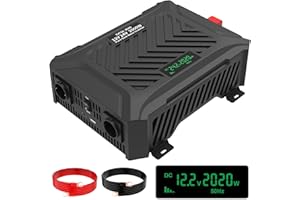 DATOUBOSS 2. Generation Universal Dualer Spannungswandler 12V/24V auf 220V 230V Wechselrichter 2000W/4000W Reiner Sinus mit intelligentem Erkennungssystem, mit LCD-Anzeige 2 EU Steckdosen 1 USB Type-C