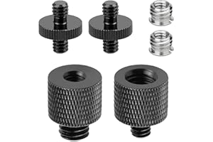 Riceel Stativadapter 1/4 auf 3/8 Zoll Gewindeadapter, Schraubeadapter für Kamera, Mikrofonstativ