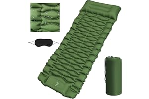 USHOP Esterilla Camping Autoinflable,Colchoneta Camping Hinchable con Almohada,Colchón de Aire Hinchable Portátil y Plegable,Esterilla Hinchables Campings para Viajes,Exteriores,Senderismo, Playa
