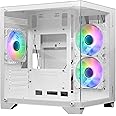 ZEBRONICS MERCURY Premium Gaming Chassis with support for mATX | Mini ITX | 240mm AIO, Dual Chamber Design, Infinity Ring ARGB Fan, Wraparound Tempered Glass (White)