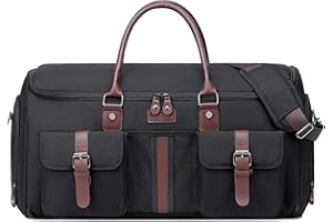 Suit Carrier Garment Duffle Bag，Vessgra Travel Garment Bags Suit Bags for Men Women, Carry on Garment Bag with Shoes Compartment,2 in 1 Convertible Suitcase Travel Bags (Black)