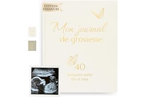 HuBorns - Journal de Grossesse pour Capturer Chaque Moment Hebdomadairement, Livre Grossesse Future Maman avec Espace pour Photos et Ultrason, Livre De Grossesse à Remplir pour Préparer l'Accouchement