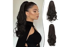 ‎RUWISS RUWISS Doppelnutzung Ponytail Extension 45 cm Klaue Clip in Lockig Wellig Pferdeschwanz Synthetik Hair Extensions für Damen Natürlich aussehende Haarteil für den täglichen Gebrauch