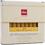 20Â Christmas tree candles, 100 % or 10 % Beeswax Very long burn time Eika, Bienenwachs 10%, 10%